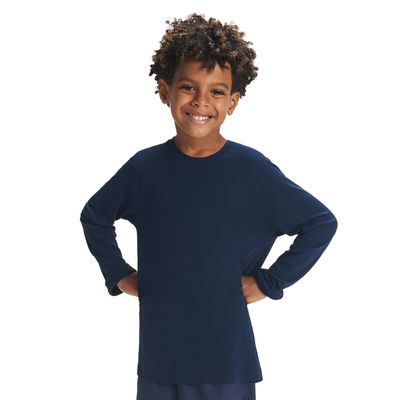 Camiseta Infantil Masculina Manga Longa Track&Field Azul Noturno UV Tech