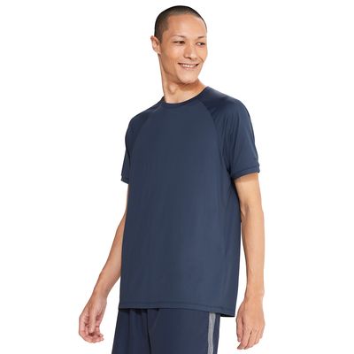 Camiseta masculina manga curta uv mesh azul noturno