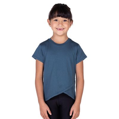 Camiseta feminina infantil manga curta transpasse anoitecer