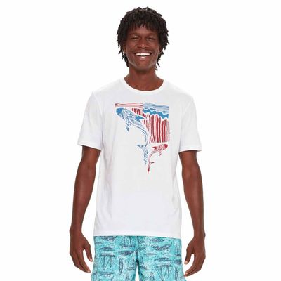 Camiseta masculina manga curta coolcotton tubarões