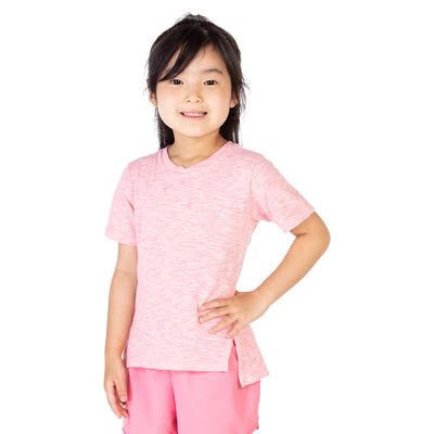 Camiseta feminina infantil manga curta neon