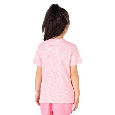 Camiseta feminina infantil manga curta neon