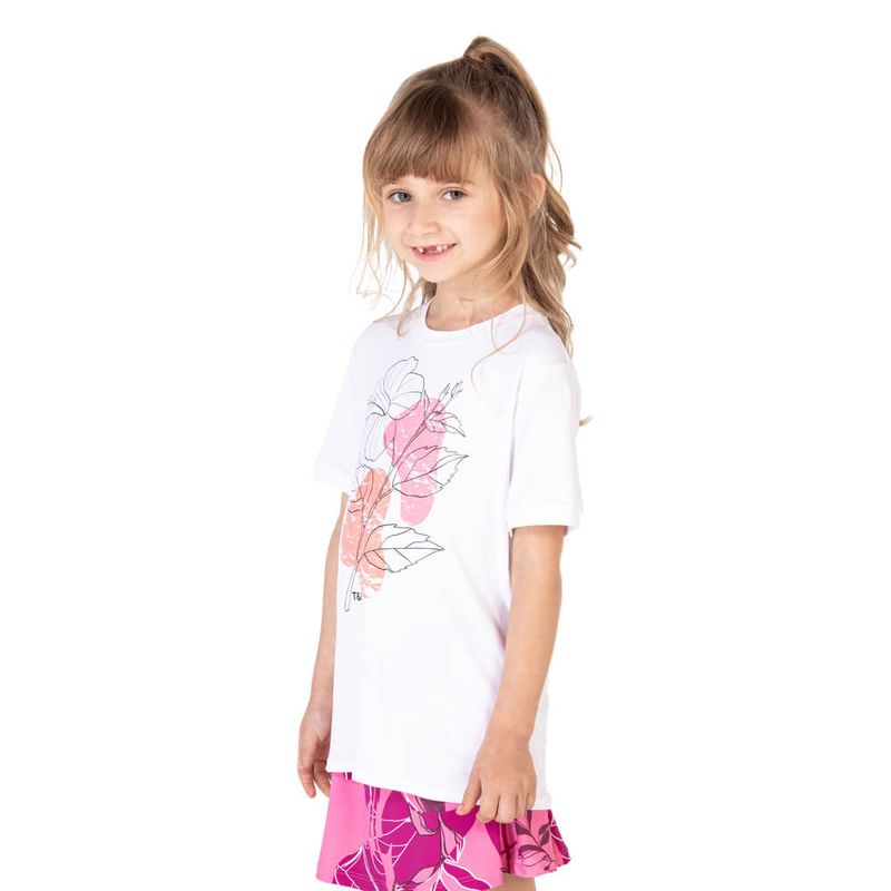 Camiseta-feminina-infantil-manga-curta-thermodry-flor-lado