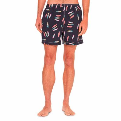 Shorts masculino médio estampado beach pranchinhas