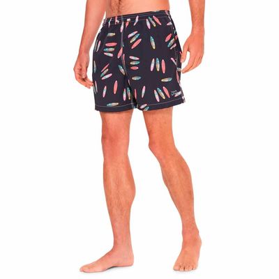 Shorts masculino médio estampado beach pranchinhas