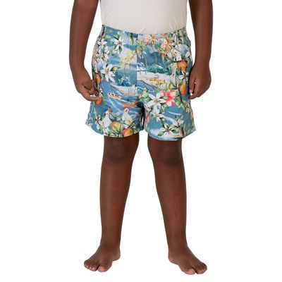 Shorts masculino infantil estampado beach tropical