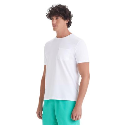 Camiseta masculina manga curta beach branca