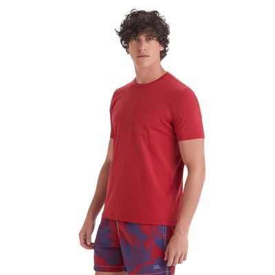 Camiseta masculina manga curta beach páprica