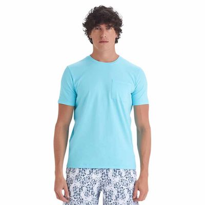 Camiseta masculina manga curta beach anis claro