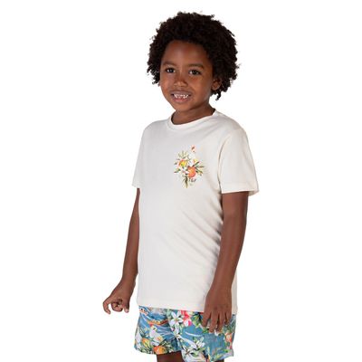 Camiseta masculina infantil manga curta tropical