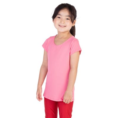 Camiseta feminina infantil manga curta básica hibisco