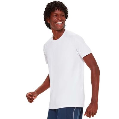 Camiseta masculina manga curta uv branca