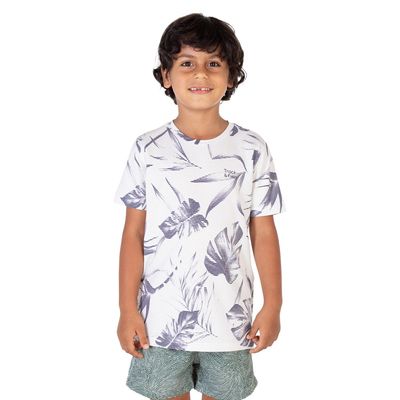 Camiseta masculina infantil manga curta estampada beach