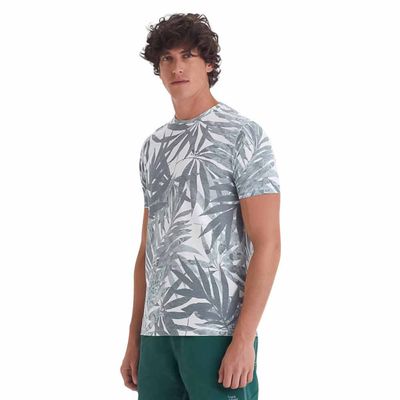 Camiseta masculina malha estampada beach ramos