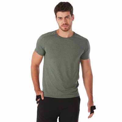 Camiseta masculina manga curta slim mescla jade