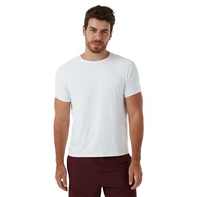 Camiseta masculina manga curta uv mesh branca