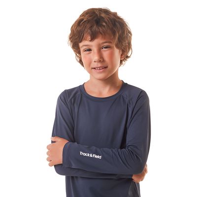 Camiseta infantil unissex manga longa uv mesh
