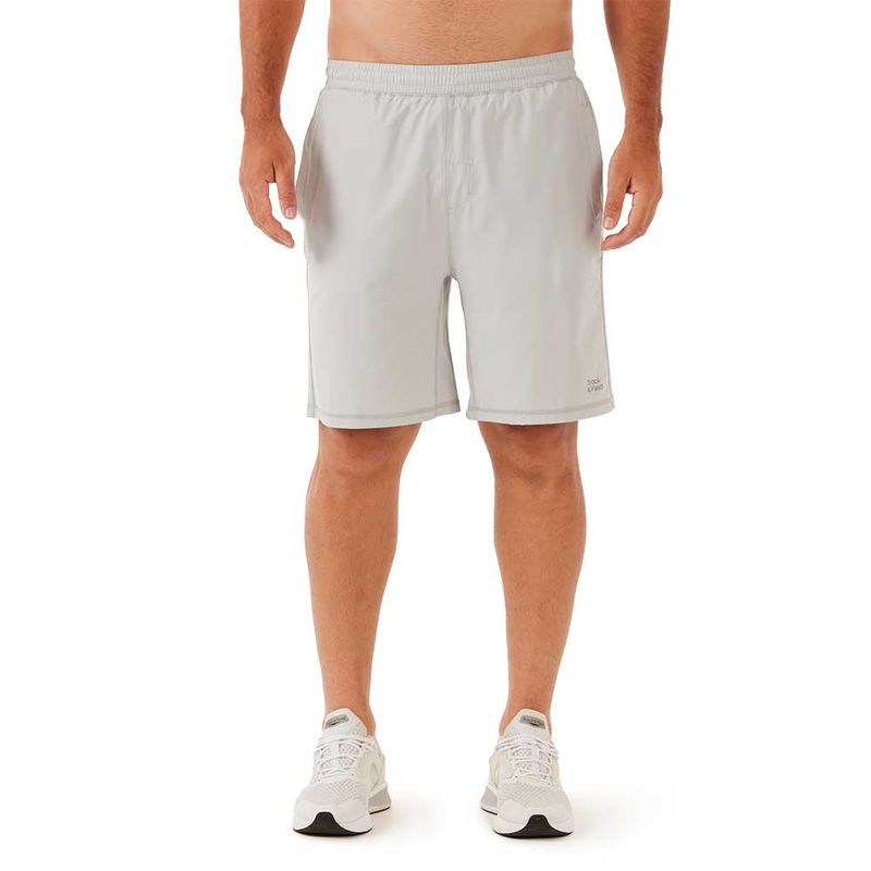 shorts-masculino-longo-stretch-cinza-prata-para-treinar-frente