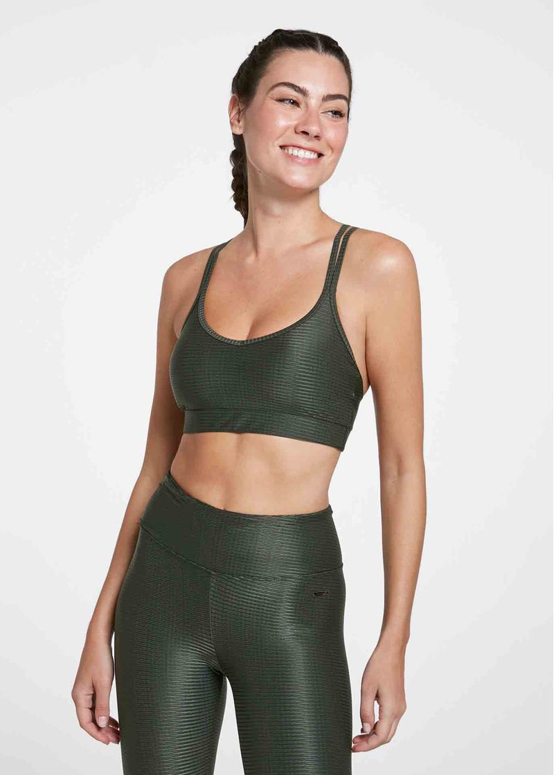 top-feminino-textura-alecrim-para-treinar-frente