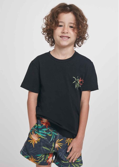 Camiseta Infantil Masculina Flor