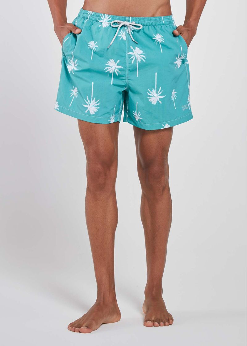 shorts_masculino_medio_estampado_beach_natureza_para_praia_frente