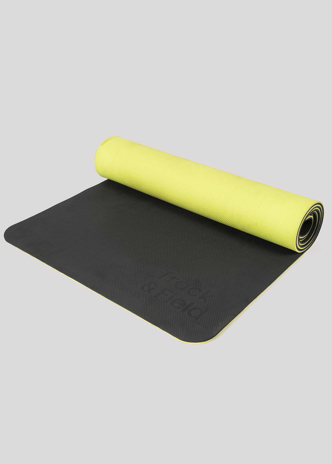 Tapete Yoga Premium Grande Cinza e amarela