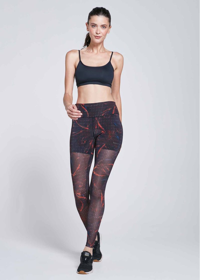 Legging Feminina Estampada Tule Preto