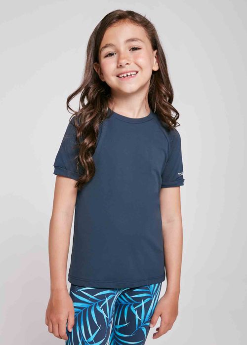 Camiseta Infantil Feminina Manga Curta Com Proteção Uv