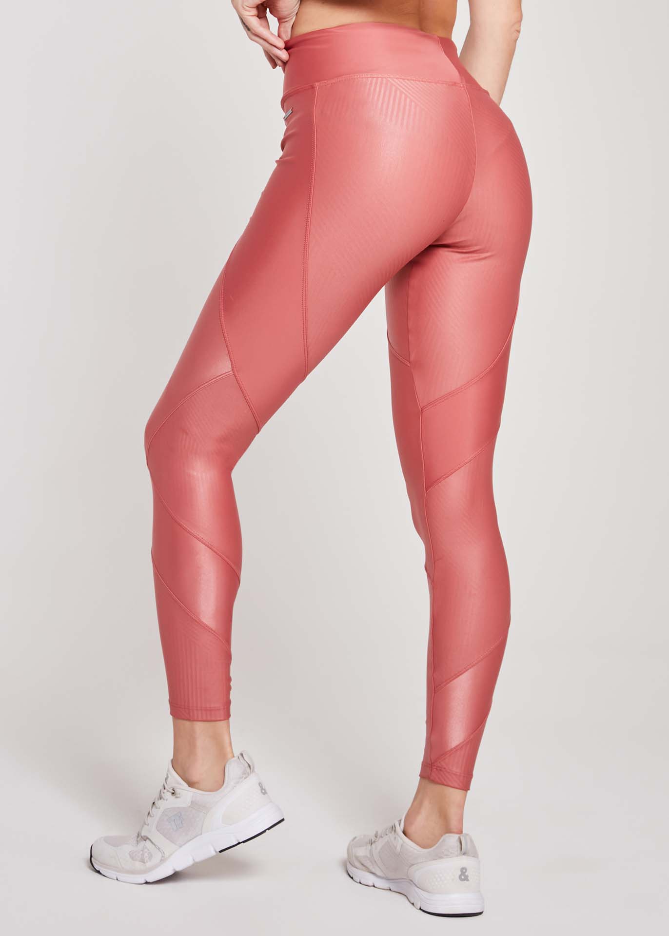 Calça Legging Poliamida com Bolso Invisível no Cós Rosa Pink