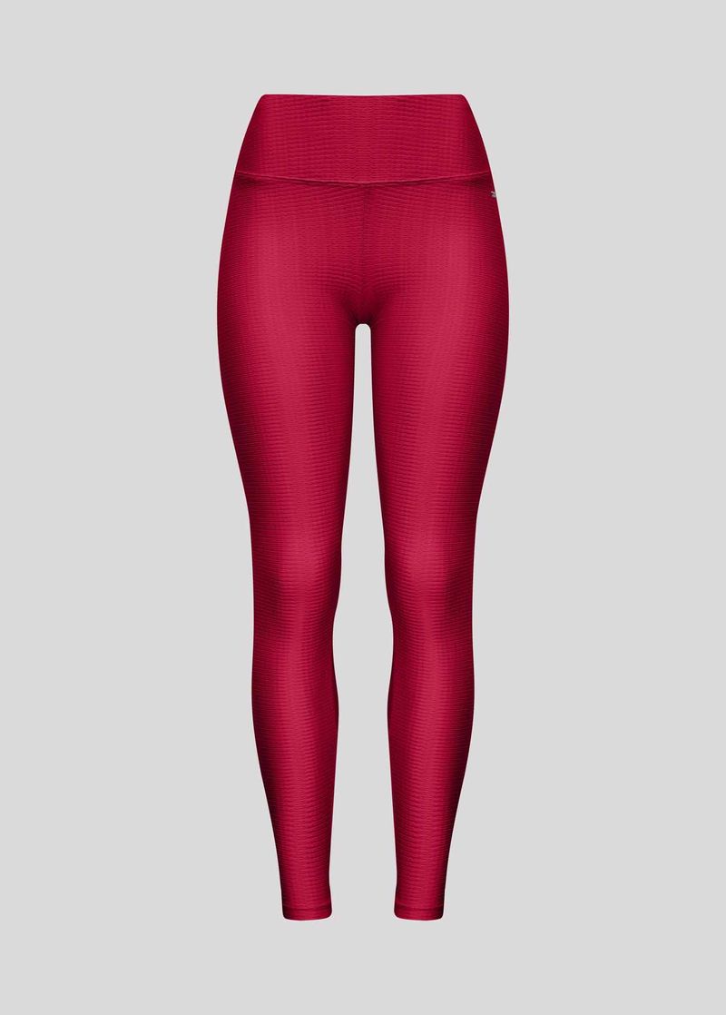 Calça Legging Fitness Longa Feminino ROMA Detalhes Perna Vermelho