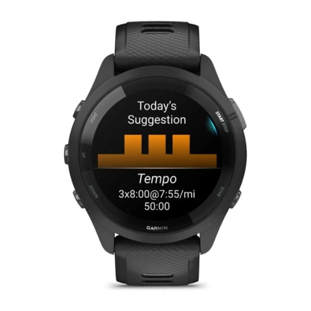 Encontraproduto.com.br - Garmin Relógio Forerunner 265 Music Preto 46mm com Monitor Cardíaco de Pulso e GPS