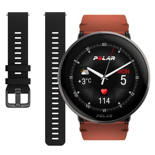 Polar Ignite 3 Titanium C/ Pulseira Extra De Couro - P/G