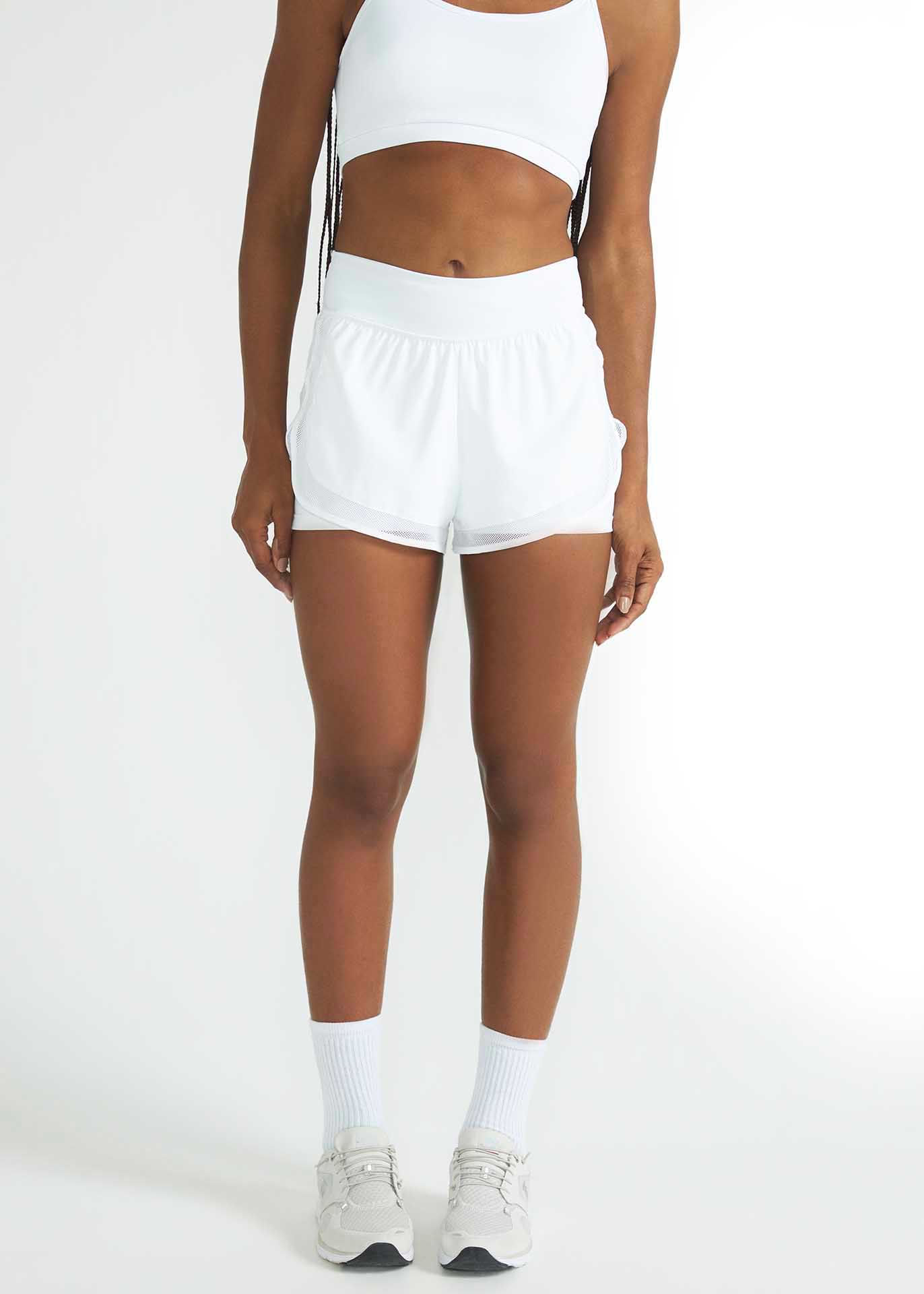 Shorts Feminino Com Bermuda Stretch Branco