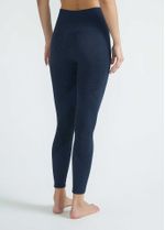 Calça Legging Feminina Skin Recortes Mescla Azul Noturno