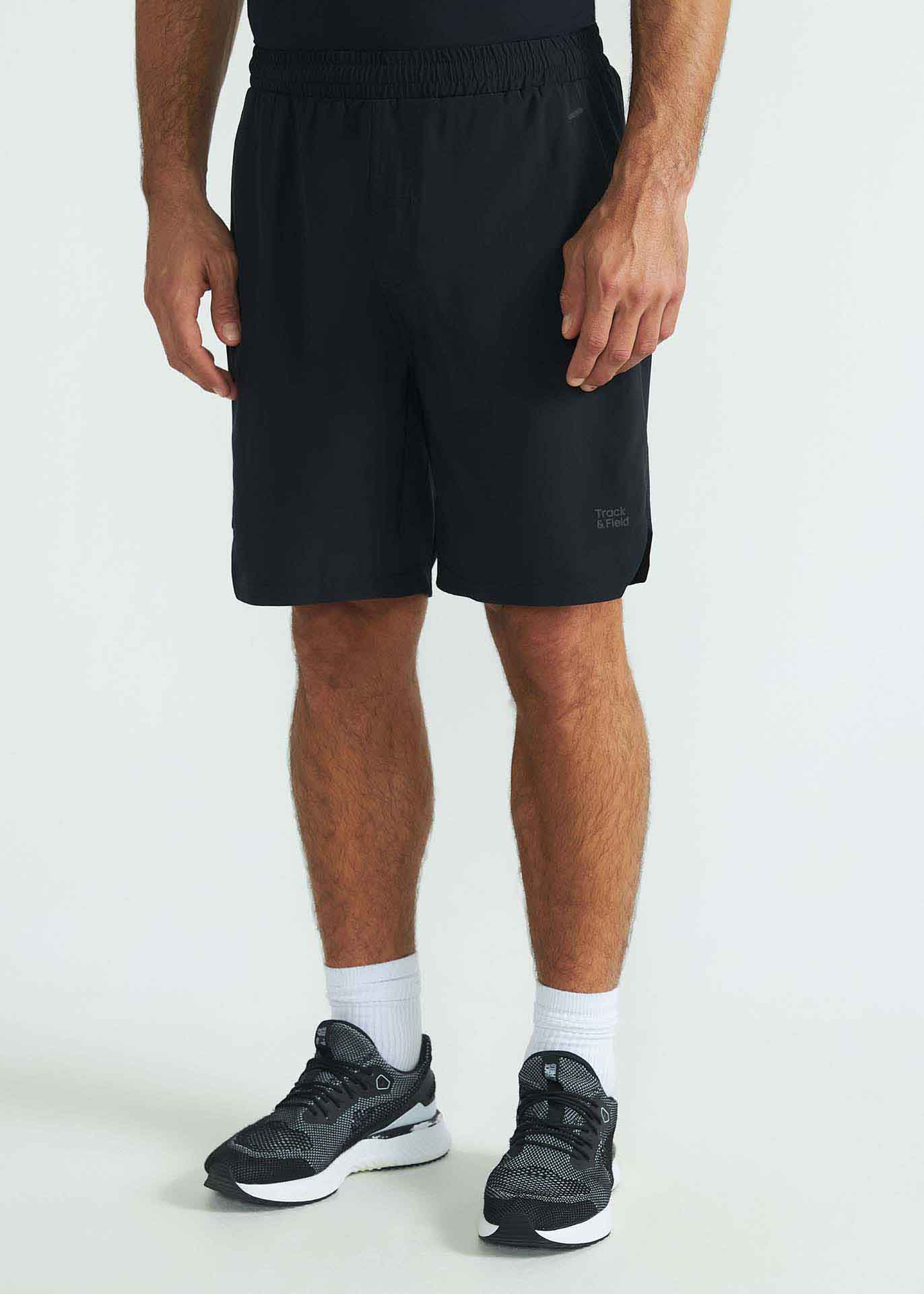 Shorts Masculino Preto Longo Recortado para treino Track Field Track Field Loja Online