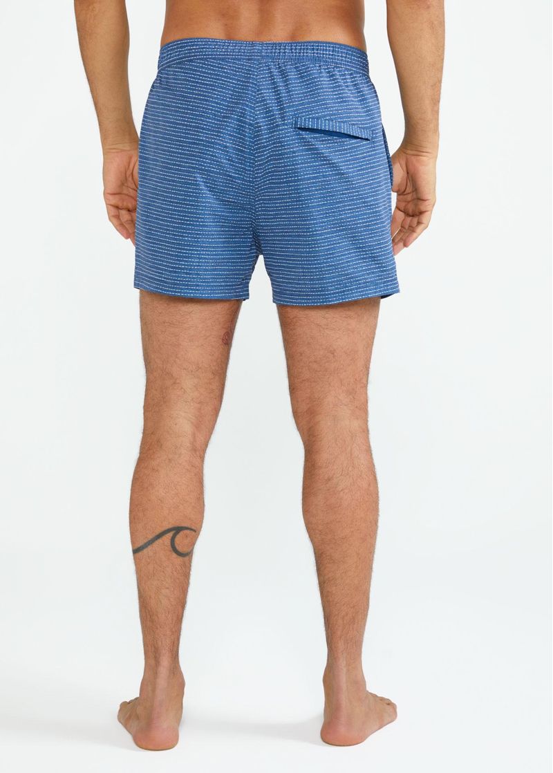 Shorts Masculino Curto Textura Estampado Indigo | Track Shorts Masculino Curto Textura Estampado Indigo | Track