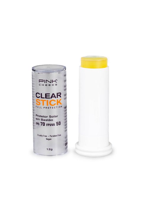 Protetor Clear Stick Transparente FPS 70 FPUVA 95 - 12g