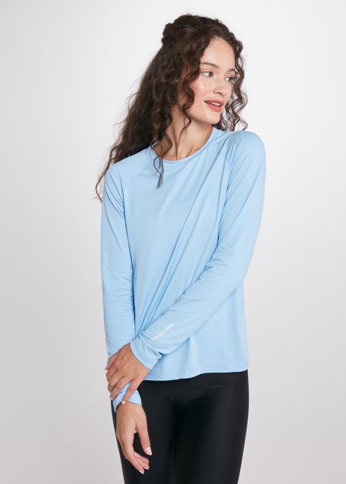 Camiseta Feminina Manga Longa Uv Mesh