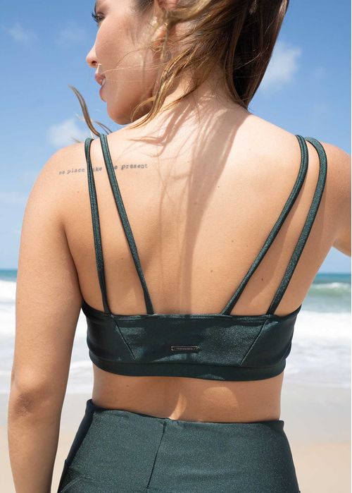 Top Feminino Tiras Brilho