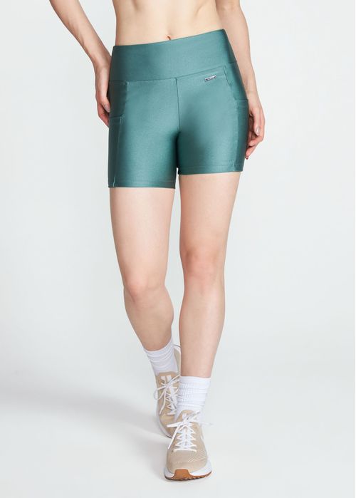 Bermuda Feminina Slim Brilho Bolsos