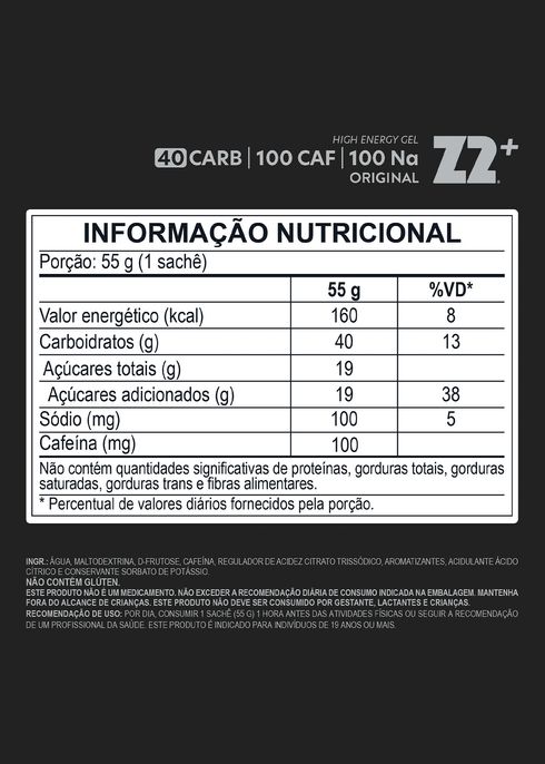 Gel com cafeína 40carb Z2 55g
