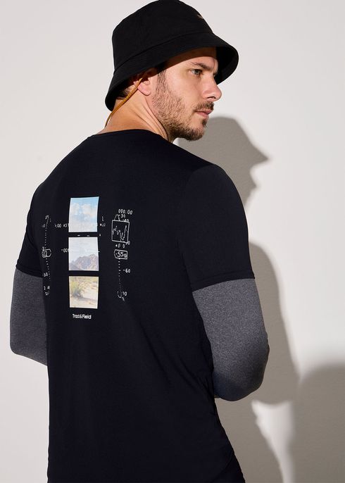 Camiseta Masculina Manga Curta Thermodry Paisagens