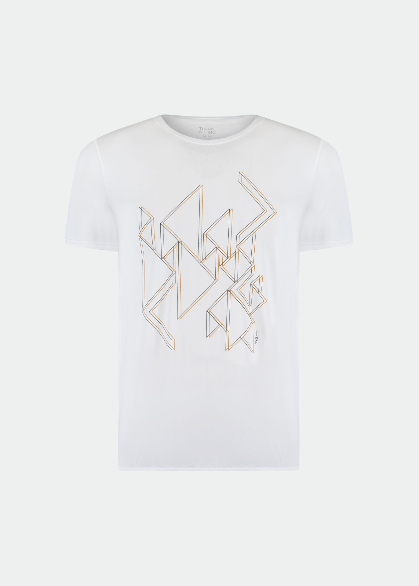 Camiseta Masculina Manga Curta Thermodry Triangles Branco