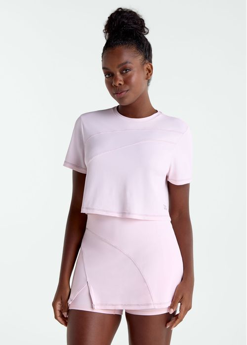 Camiseta Feminino Manga Curta Recortes