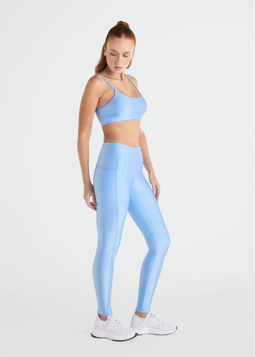 Calça Legging Feminina Bolsos Brilho